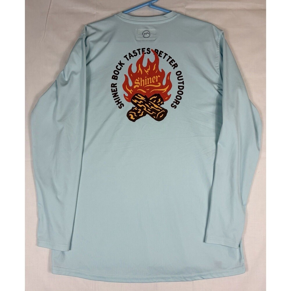 Magellan Outdoors x Shiner Bock Fish Gear L/S Performance Shirt Blue Men’s XL